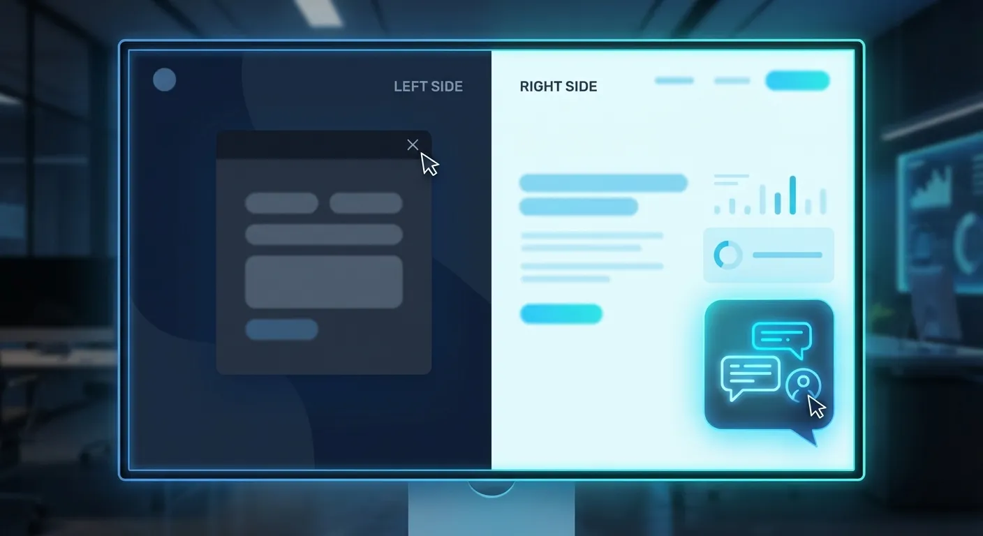 Website visitor leaving because of unanswered questions versus engaged visitor using AI chat