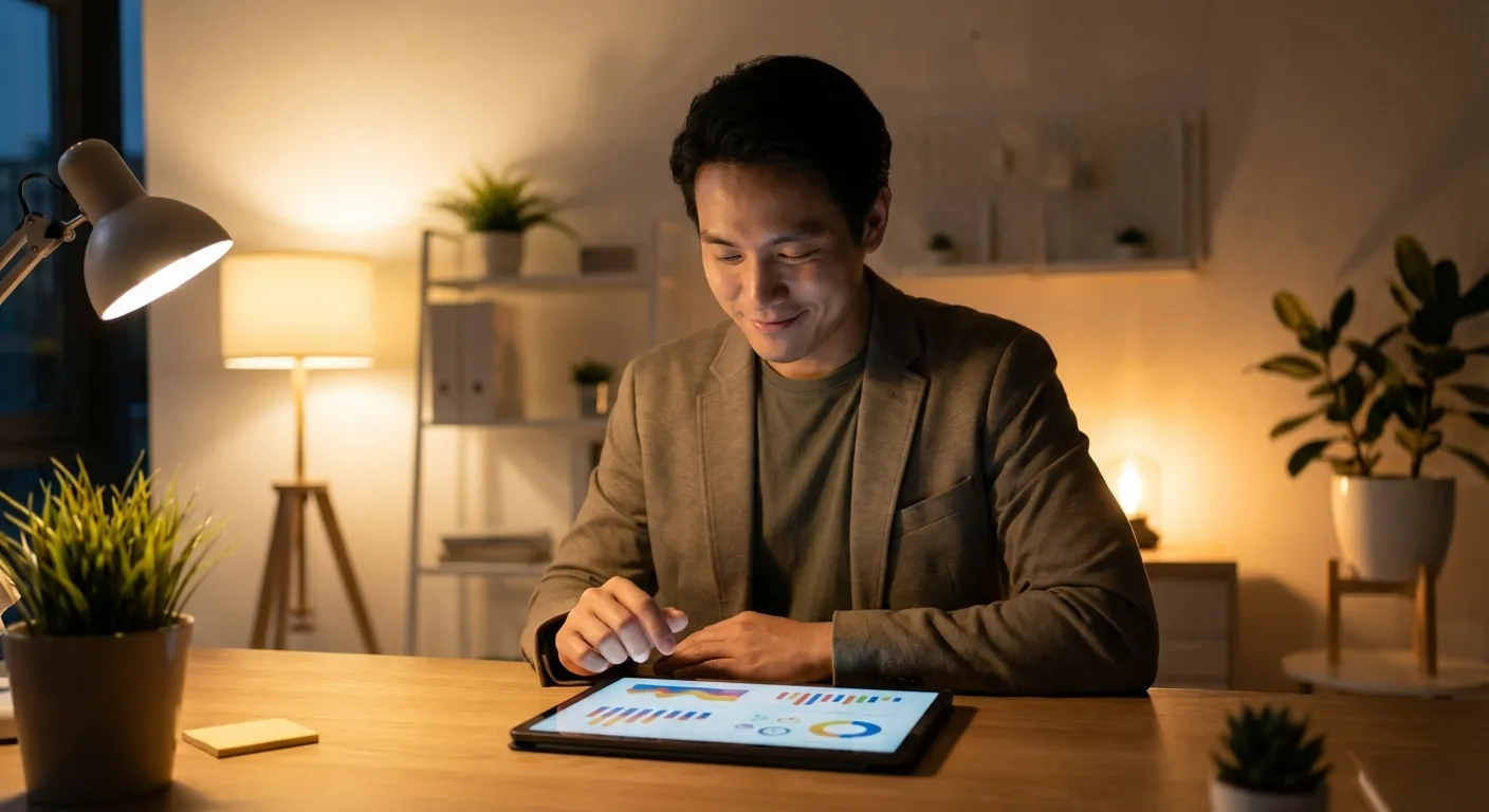 Business owner reviewing call analytics and booked appointments on tablet
