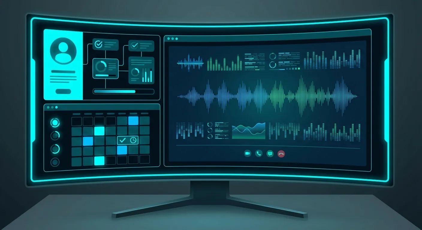 AI voice assistant dashboard showing live call transcript and automatic lead capture